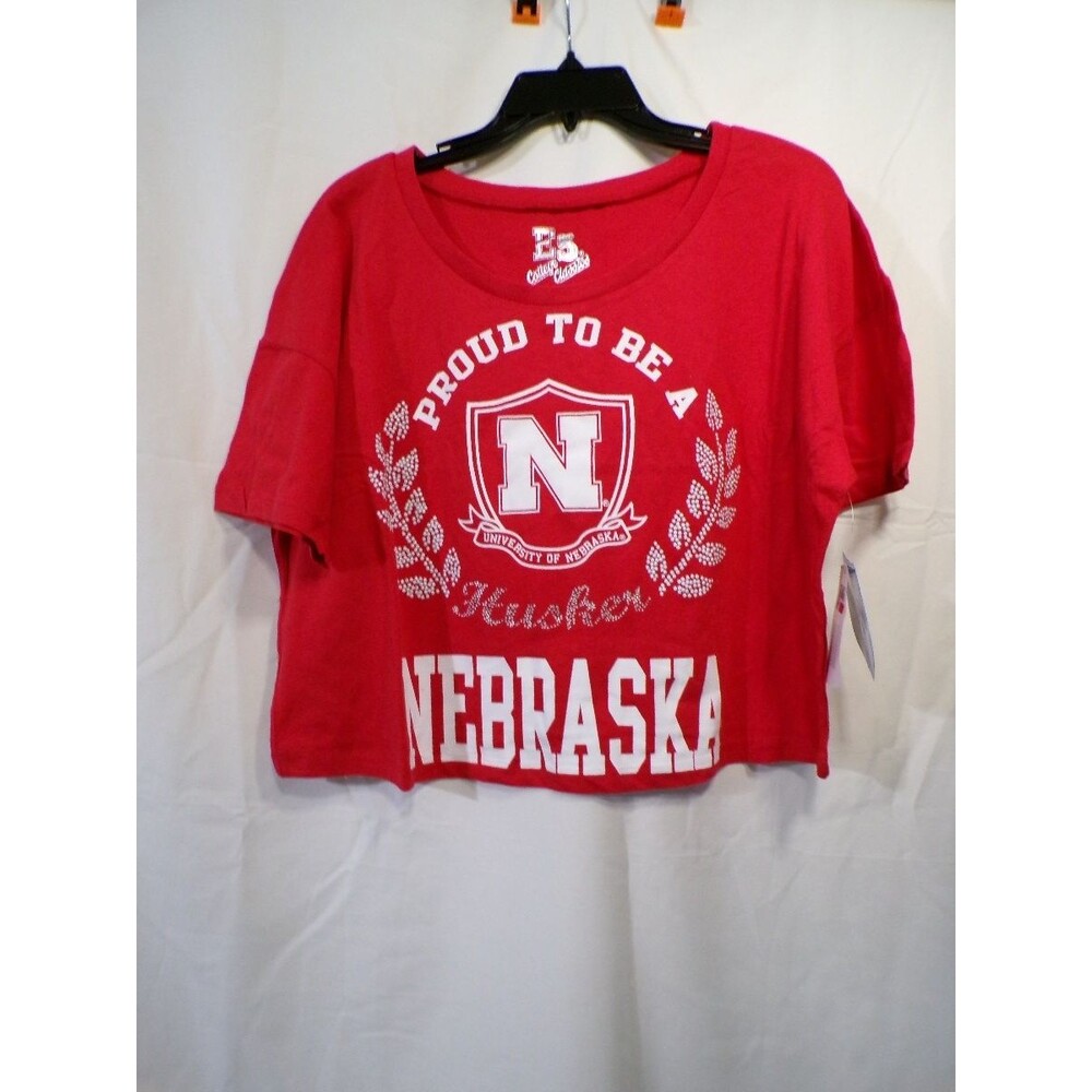 E5 College Classics Nebraska Huskers Women's Red Cropped T-Shirt Large